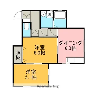 リバティーコミューンおもてD【1階】の間取り