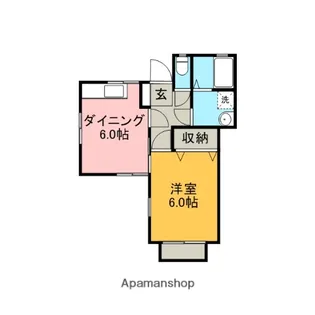 1DKの間取り画像