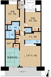 アソシエール溝の口【5階】の間取り