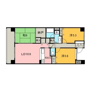アソシエール溝の口【10階】の間取り
