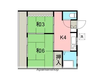 第2秋元荘【2階】の間取り