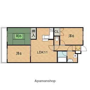 グリーンヒル藤が丘G【4階】の間取り