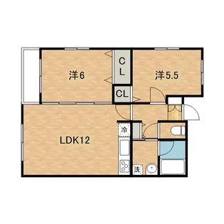 2LDKの間取り画像
