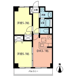 フルーレ向ヶ丘【3階】の間取り