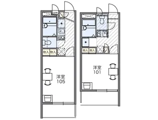 レオパレスSTAR RING【2階】の間取り