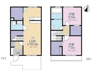 パークサイド ミキ【105号室】の間取り