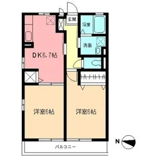 ファミール シャンブルB【2階】の間取り