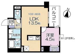 コンフォートスクエア川崎【4階】の間取り