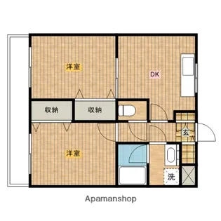 ウッドパレス駒岡【203号室】の間取り