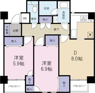 グレースコート【5階】の間取り