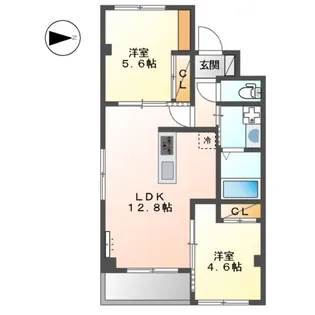 リヴァージュ登戸【2階】の間取り