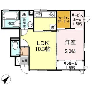 サンシャンテ上野毛 A【1階】の間取り