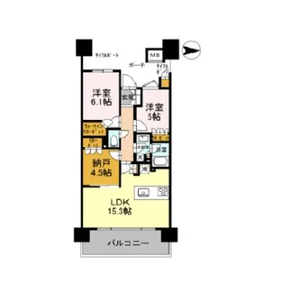 アクアリーナ川崎ロッソタワー【1802号室】の間取り