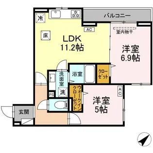 D PAINA 菅A【1階】の間取り