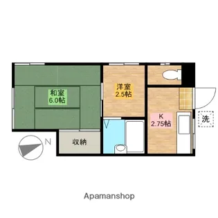 福寿荘【105号室】の間取り