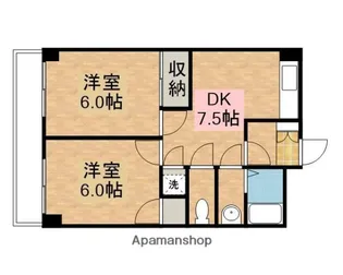 2DKの間取り画像