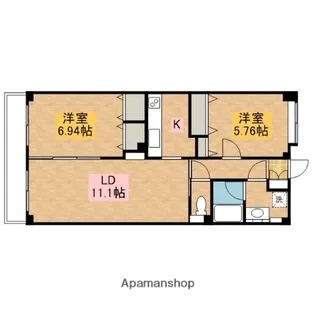 ロイヤルパーク多摩川【1階】の間取り