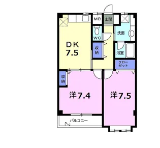 ヒルトップレジデンス【2階】の間取り