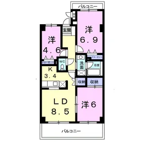 サンシャイン上作【4階】の間取り