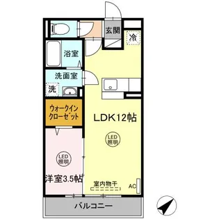 ピアチェボーレ【2階】の間取り