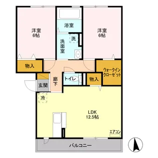 ラ・テール ドゥ【3階】の間取り