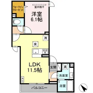 D PAINA 中野島【1階】の間取り