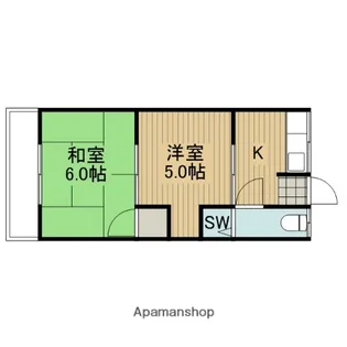 第1幸福荘【107号室】の間取り