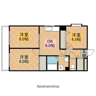 サンパーク矢向【102号室】の間取り