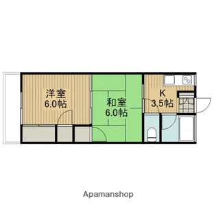 雅風荘【206号室】の間取り
