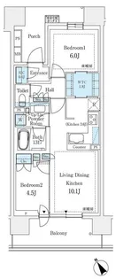 パークホームズ登戸ステーションアヴェニュー【6階】の間取り