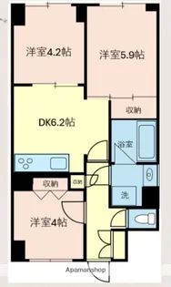 ダイヤパレスアクテイブシテイ鶴見【2階】の間取り