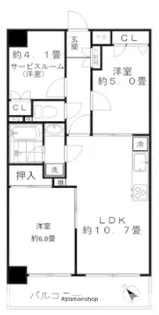 HARU菊名Ⅰ・Ⅱ【4階】の間取り