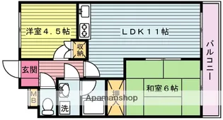 みゆきコーポラス【4階】の間取り