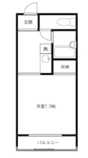 アパートメントカヤ中原【1階】の間取り
