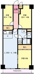ローズハイツ東和多摩川【10階】の間取り