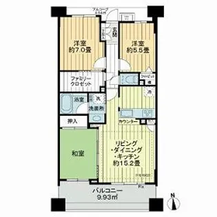 ライオンズマンションセントワーフ横濱【10階】の間取り