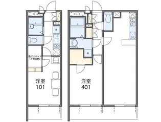 レオパレス伊勢吉【2階】の間取り