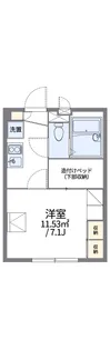 レオパレスリバーフィールド【3階】の間取り
