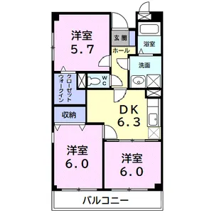 エスポワールいずみ野【5階】の間取り