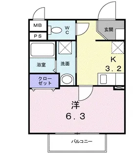 ソレイユ厚木【2階】の間取り