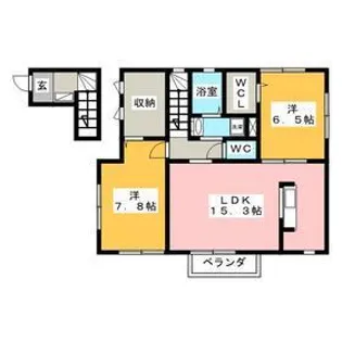 オーチャードⅡ【201号室号室】の間取り