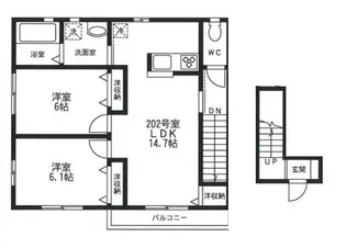 ラークⅡ【202号室号室】の間取り