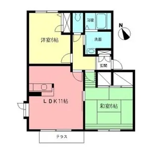 ベルデュールFⅡ【1階】の間取り