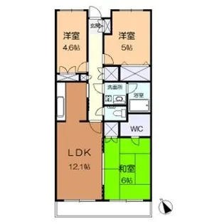 パレススクエア港南台【101号室】の間取り