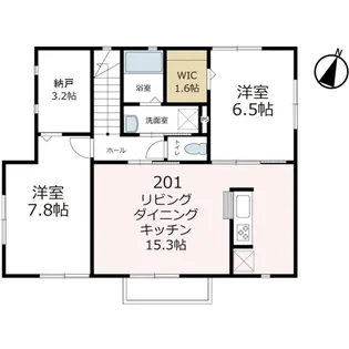 オーチャードⅢ【201号室号室】の間取り