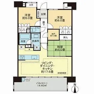 ライオンズ一条レジデンス湘南C−X【9階】の間取り