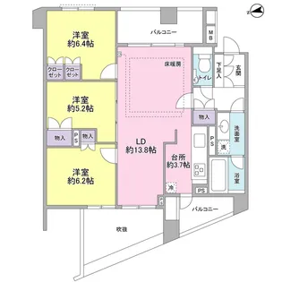 THECENTURYMIYAZAKIDAI【3階】の間取り
