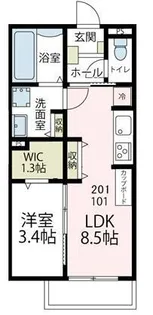 グラーテス【201号室号室】の間取り