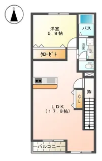 シューワ リヴェルテ【2階】の間取り