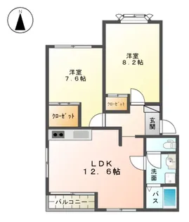 シャルマン湘南 A棟【00202号室】の間取り